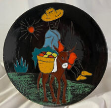 handbemalter Keramik-Wandteller aus Tunesien 1985 Ø 32,5 cm