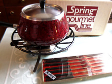 Spring  Gourmet Line Fondue rot (OVP) + Rechaud / Stövchen + Fonduegabeln (NEU)