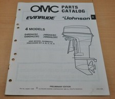 OMC Johnson Evinrude 4 Models Outboards Motor  Ersatzteilliste Parts Catalog