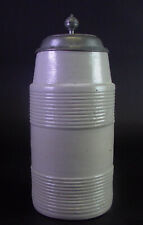 antiker Steinzeug MASSKRUG um 1800 - Zinndeckel mit Gravur I.G.W. 92