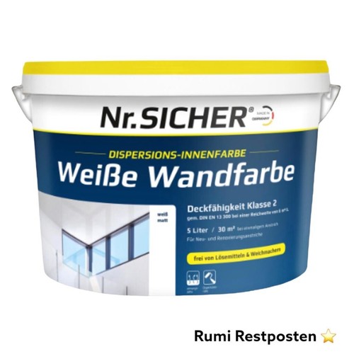 Wandfarbe weiß matt - , 5l