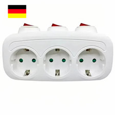 3-Fachs EU Steckdose Mehrfachstecker Steckdosenleiste Dreifachstecker Adapter-