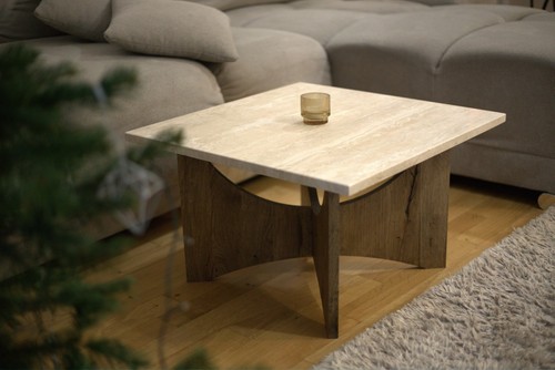 Couchtisch quadrata travertin - couchtisch,