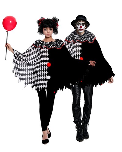 Schwarz weißer harlekin clown - schwarz-weißer,