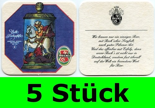 Stück bierdeckel beck s - 5, beck's