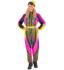 SKIANZUG ZEBRAMUSTER NEON BUNT