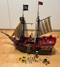 @Playmobil@Piratenschiff  Großes Flaggschiff@ 3940@4 Figuren@4 Tiere@Lastenkran@