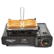 GO SYSTEM Camping & Outdoor Toaster Für Gas & Benzin Kocher Faltbar Edelstahl