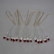 Set Glas Anhänger Tropfen mit Herzen [14 Stk / L9cm] Weihnachtsbaumschmuck top