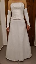 Brautkleid zweiteilig Agnes B Gr. 38 mit Perlen bestickt