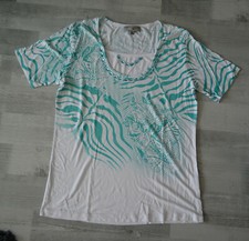 Art & Colour,T- Shirt,Gr.40/42,weiß,grün,Glitzer,Straß,Steine,Stretch,Blumen,QVC