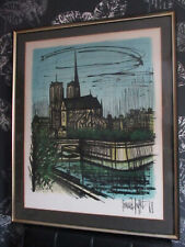 Bernard Buffet "Notre Dame" Paris 1968 Farblithographie gerahmt hinter Glas