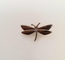 Knopfbrosche vergoldet  Falter  3 cm breit,   Kristallstein  Pierre Lang