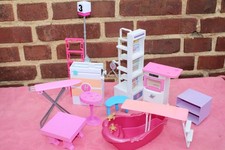 BARBIE MÖBEL GH POOL PIZZAOFEN BÜGELBRETT LAUFBAND SUPERMARKT REGAL TISCH HOCKER