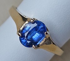 Edel ♦️♦️ Kyanit Ring aus 9kt 375 Gold Ring mit Edelstein Oval Gr. 57 ♦️♦️ 8814