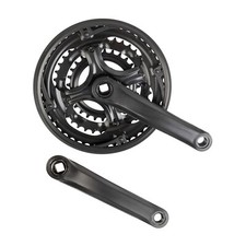 Kettenradgarnitur 3-fach 48-38-28 Zähne Stahl 170 mm Schwarz inkl. Kettenschutz