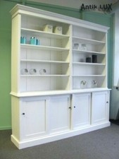 Bibliothek Regal in Shabby-Chic weiss massiv Weichholz Schrank Ladeneinrichtung