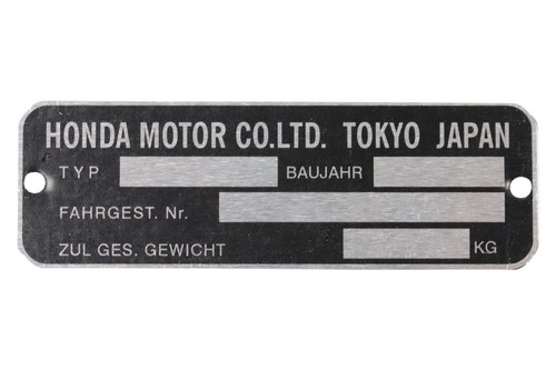 Typenschild für honda - typenschild,