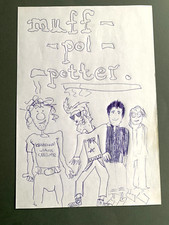 MUFF POTTER In-person signed   Albumblatt 20x30 Zeichnung
