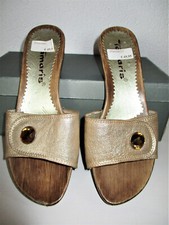 TAMARIS Gr.37  Damen Mules Pantoletten Clogs gold  NP.49,95 € NEU