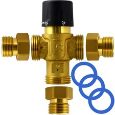 Brauchwassermischer Mischventil 3-Wege 25-50°C 1" AG oder 3/4" AG Verbrühschutz