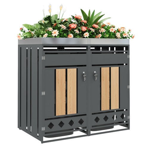 Mülltonnenbox holzmaserung - mülltonnenbox,