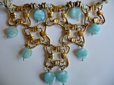 Kette Collier, Vintage 80er Jahre mit Muranoglas Nuggets