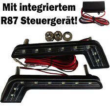 2x LED Tagfahrlicht 8 SMD schwarz E-Prüfzeichen E8 R87 DRL 6000K Xenon L-Form