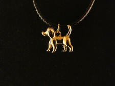 Hund Anhänger mit Kette 24 Karat Vergoldet Labrador Dog Tier Pfoten Charm