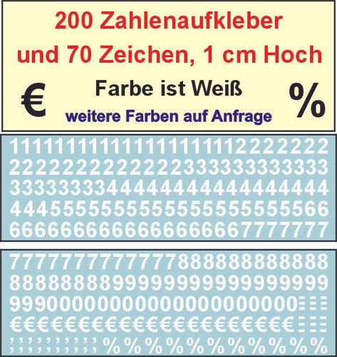 Zahlen stück zeichen - &,