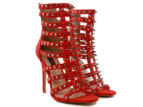 Rote gladiator sandalen - rote, mit