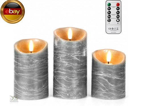 Echtwachs led kerzen grau mit - kerzen,