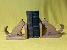 2 Stk. Buchstützen aus Buchenholz _Katzen - H 16 cm L 23 cm B 12  cm -Sägearbeit