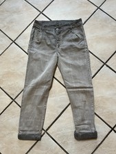 Damen Hose Jeans M khaki braun TOP Italy Stretch Batik Farbverlauf Knöpfe cool