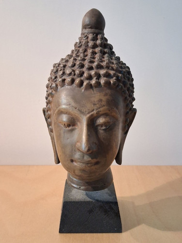 Dekorativer bronze buddha kopf - dekorativer, buddha-kopf