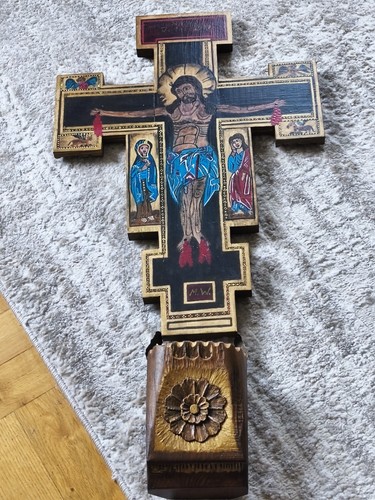 Holzkreuz mit jesus antik - holzkreuz,