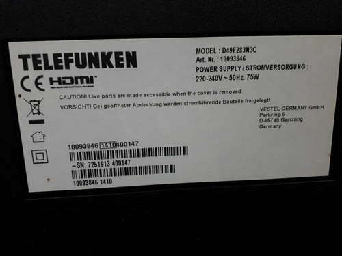 Telefunken d49f283n3c led - d49f283n3c,