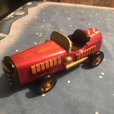 Altes Holz Modellauto Cabrio Sport Oldtimer Deko 15 x 10 cm Nr. 22, lackiert