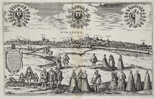 Nürnberg Gesamtansicht Original Kupferstich Braun Hogenberg 1575