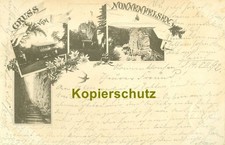s/w AK Jonsdorf b. Zittau; Nonnenfelsen, Landpostempel Waltersdorf, 1892 !!