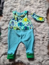 Strampler mit Halstuch Neu Handmade Größe 56 Motiv Elefant