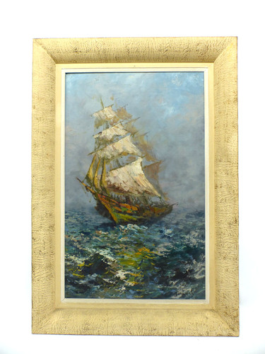 Gemälde segelschiff auf see - gemälde,