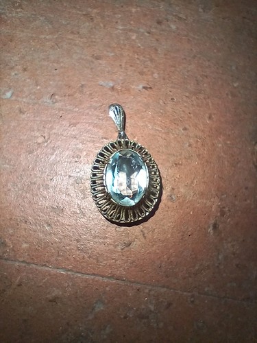Art deco anhänger aquamarin - anhänger,