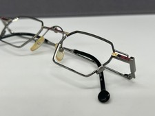 Bajazzo Brille Herren Damen eckig Schwarz Silber  kleine Gläser  up 70 NP:299€