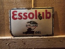 Emailschild Essolub Standard Motor Oele Tankstelle Tanksäule 30er Jahre Original