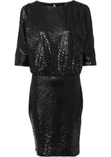 Kleid mit Cut-Out Gr. 36/38 Schwarz Schlange Mini-Abend-Party-Cocktailkleid Neu