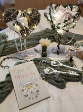 7 teilig Set Hochzeit Deko Dekoration Verschiedenes Herzen mit Licht Kerze