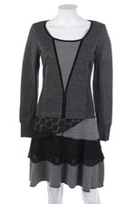 Ohne Label Kleid Patchwork Volants D 40 Grau-Töne schwarz-weiß