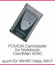 CHIPKARTENLESER CARDREADER PCMCIA OMNIKEY CARDMAN 4040 SMART FÜR WIN 7 XP VISTA