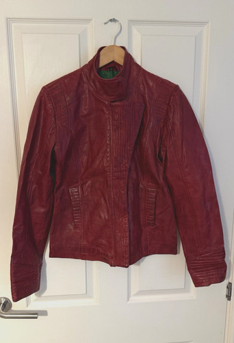 Rote lederjacke von sticks - rote,